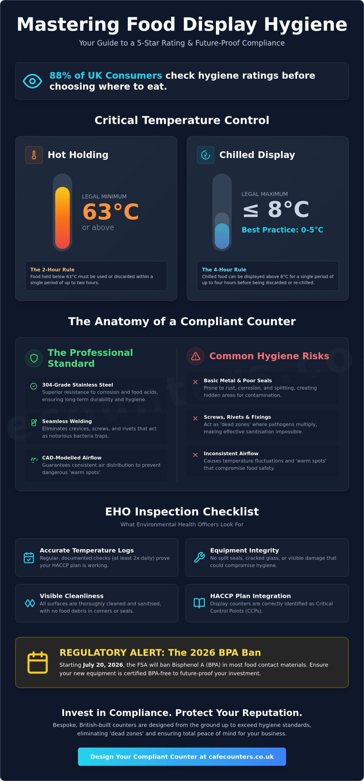 Food Hygiene Standards for Display Counters: The 2026 Compliance Checklist