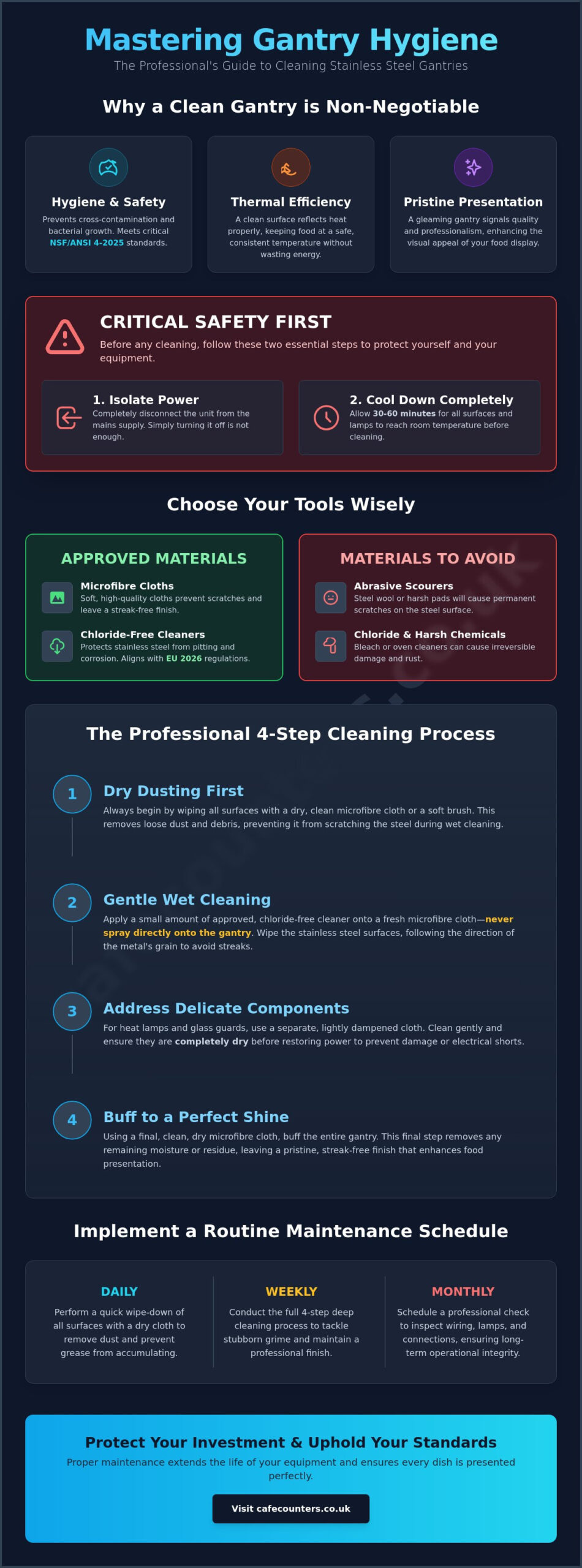 How to Clean a Stainless Steel Gantry: The Professional Foodservice Guide