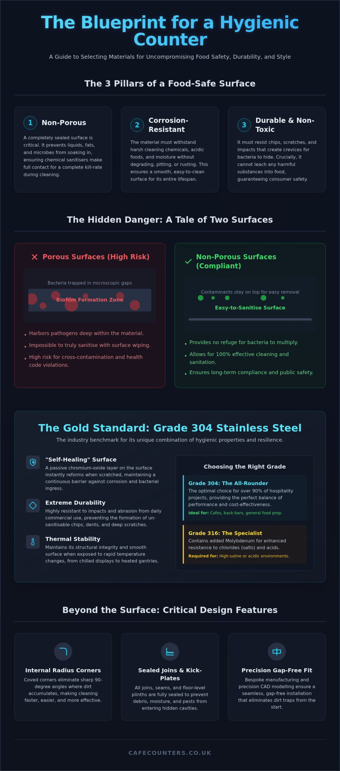 Hygienic Food Service Materials: Safe Counter Design Guide